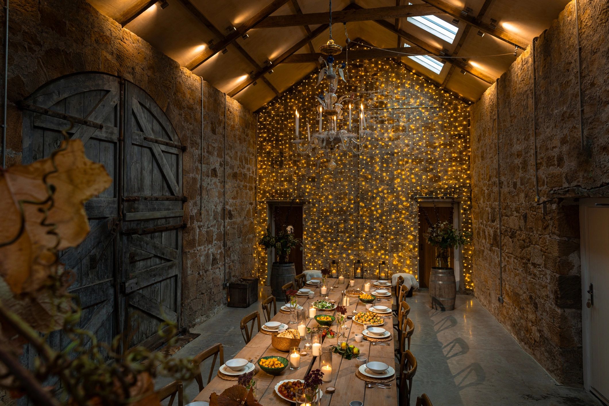 Elegant banquet table setup